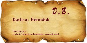 Dudics Benedek névjegykártya